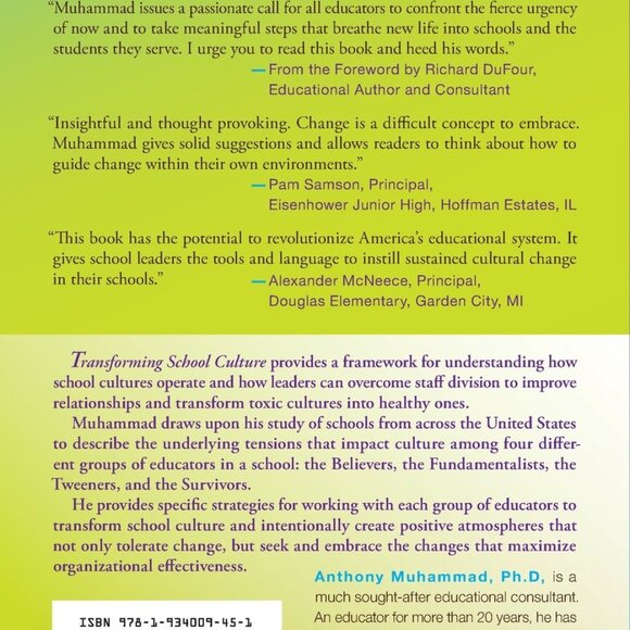 Transforming School Culture by Anthony Muhammad paperback book - Picture 2 of 5
